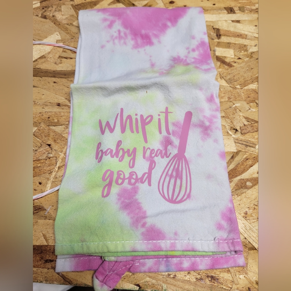Handmade‎ Flour Sack Kitchen Towel Sassy Decor Tie Dyed Whip It Baby